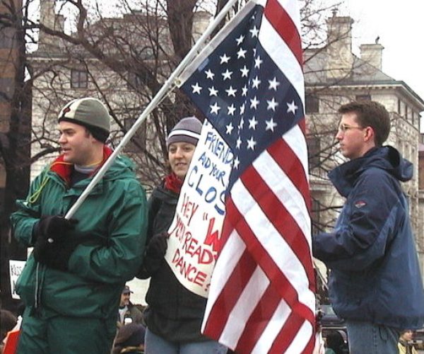 Copy of 4830 protesters with flag